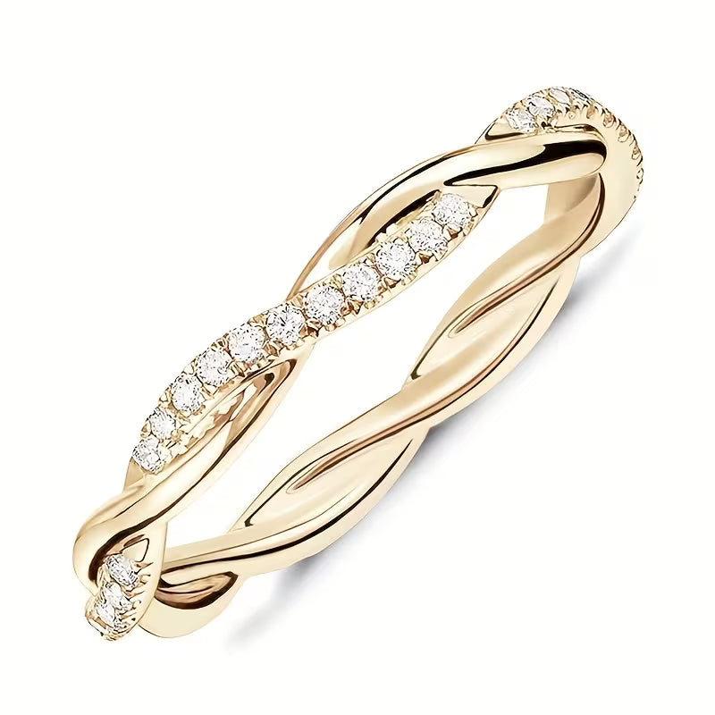 Bague accent à deux styles en or
