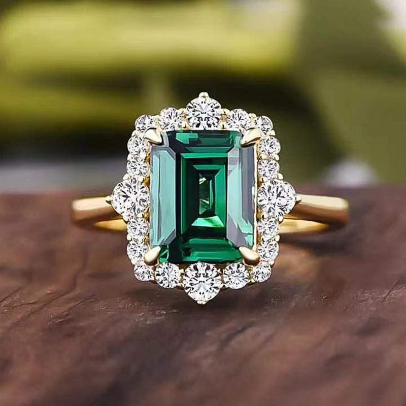 Bague Agate Reine émeraude en or