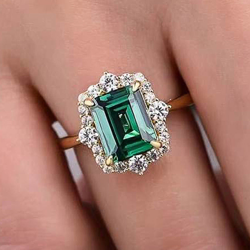 Bague Agate Reine émeraude en or
