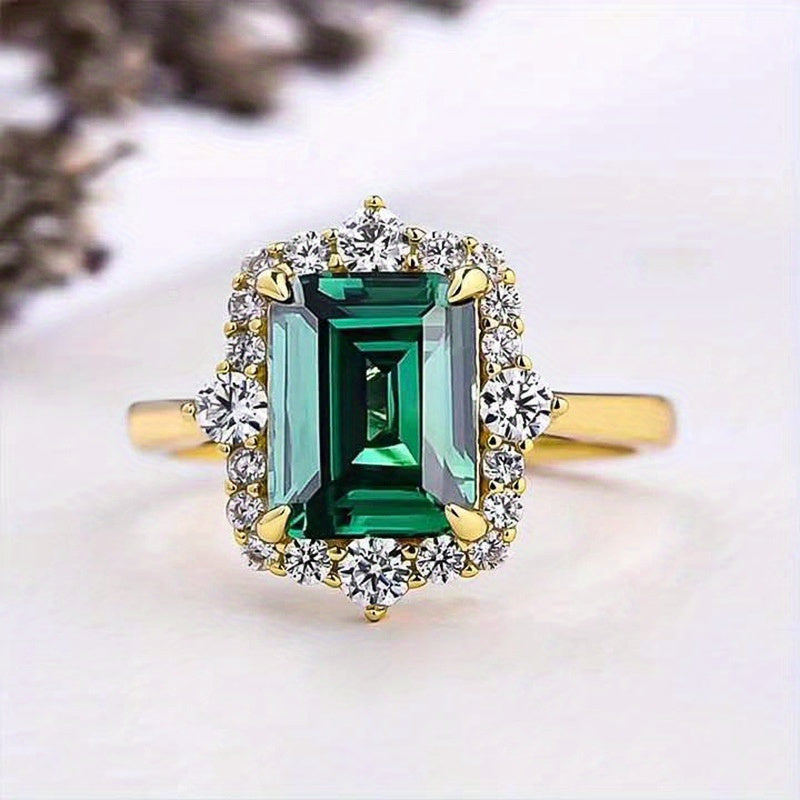 Bague Agate Reine émeraude en or