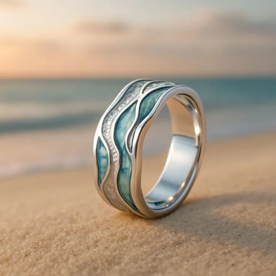Bague Aura des vagues en or