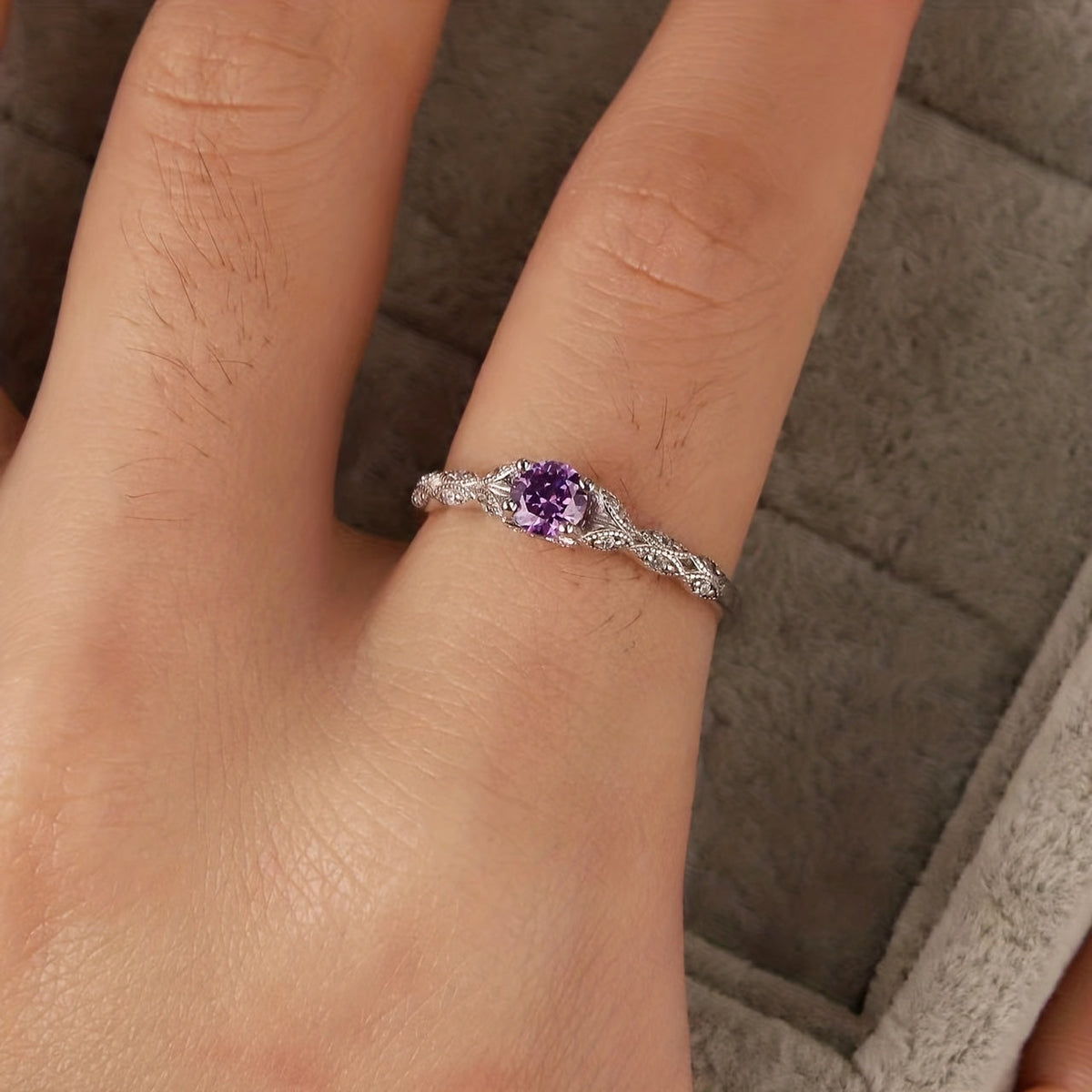 Bague Brigitte avec améthyste en or