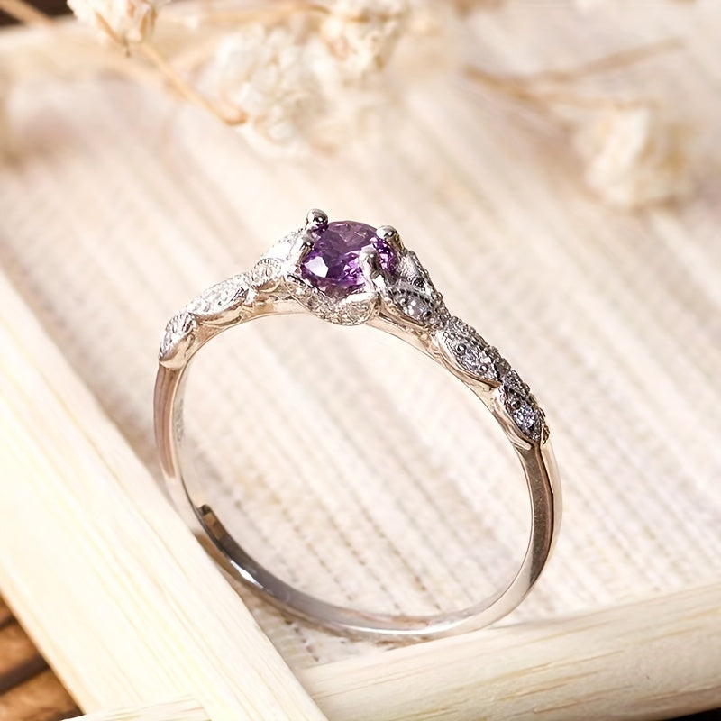 Bague Brigitte avec améthyste en or