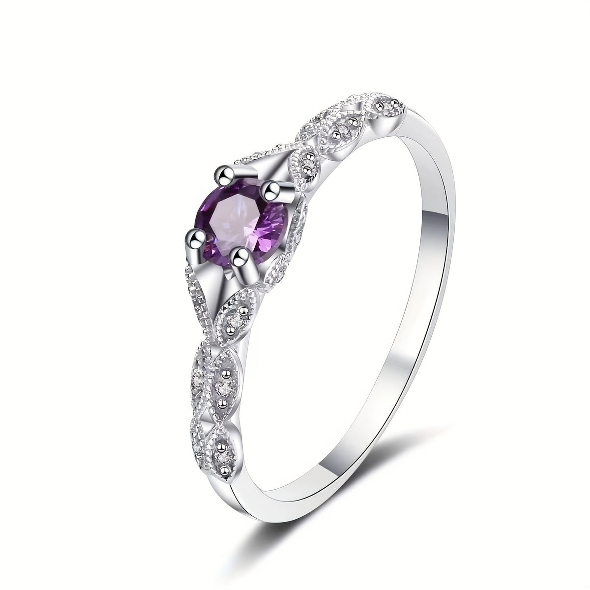 Bague Brigitte avec améthyste en or