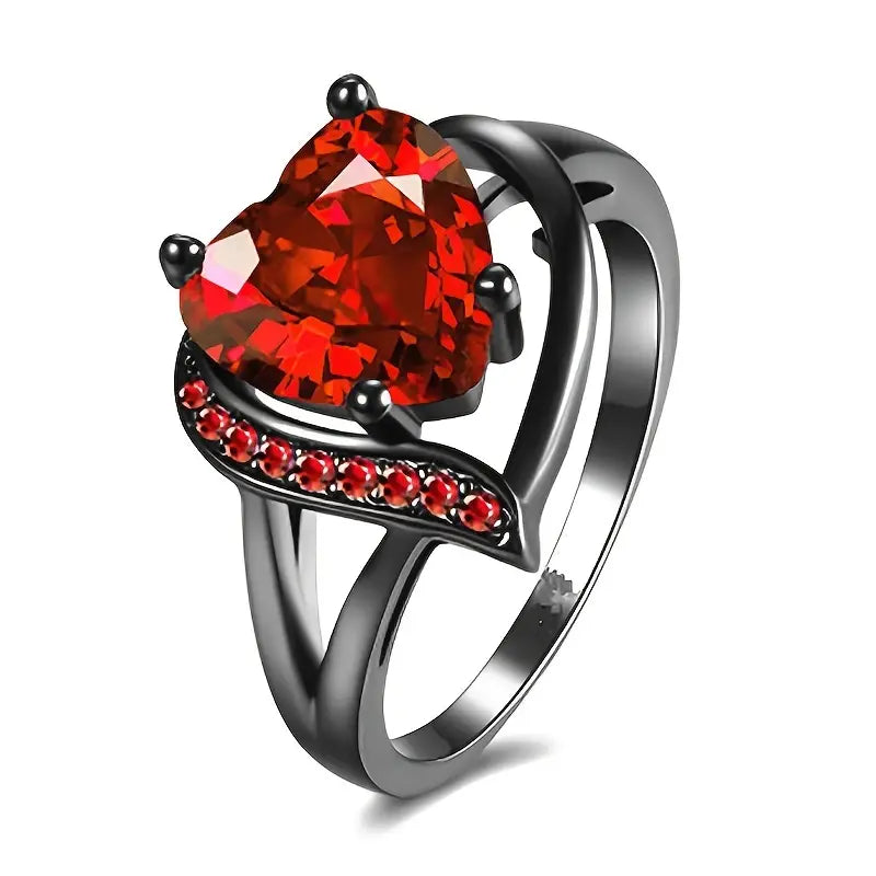 Bague Calindra épine rosée, fini noir en or