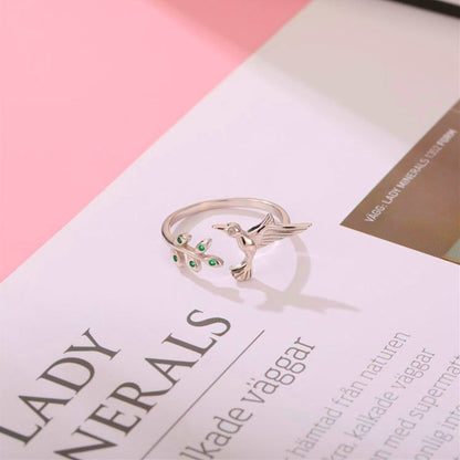 Bague Caméléon avec des zirconiums verts en argent
