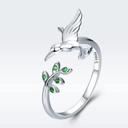 Bague Caméléon avec des zirconiums verts en argent