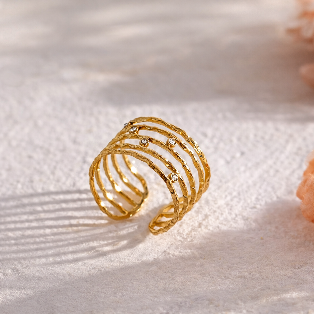 Bague couronne avec éclat en or