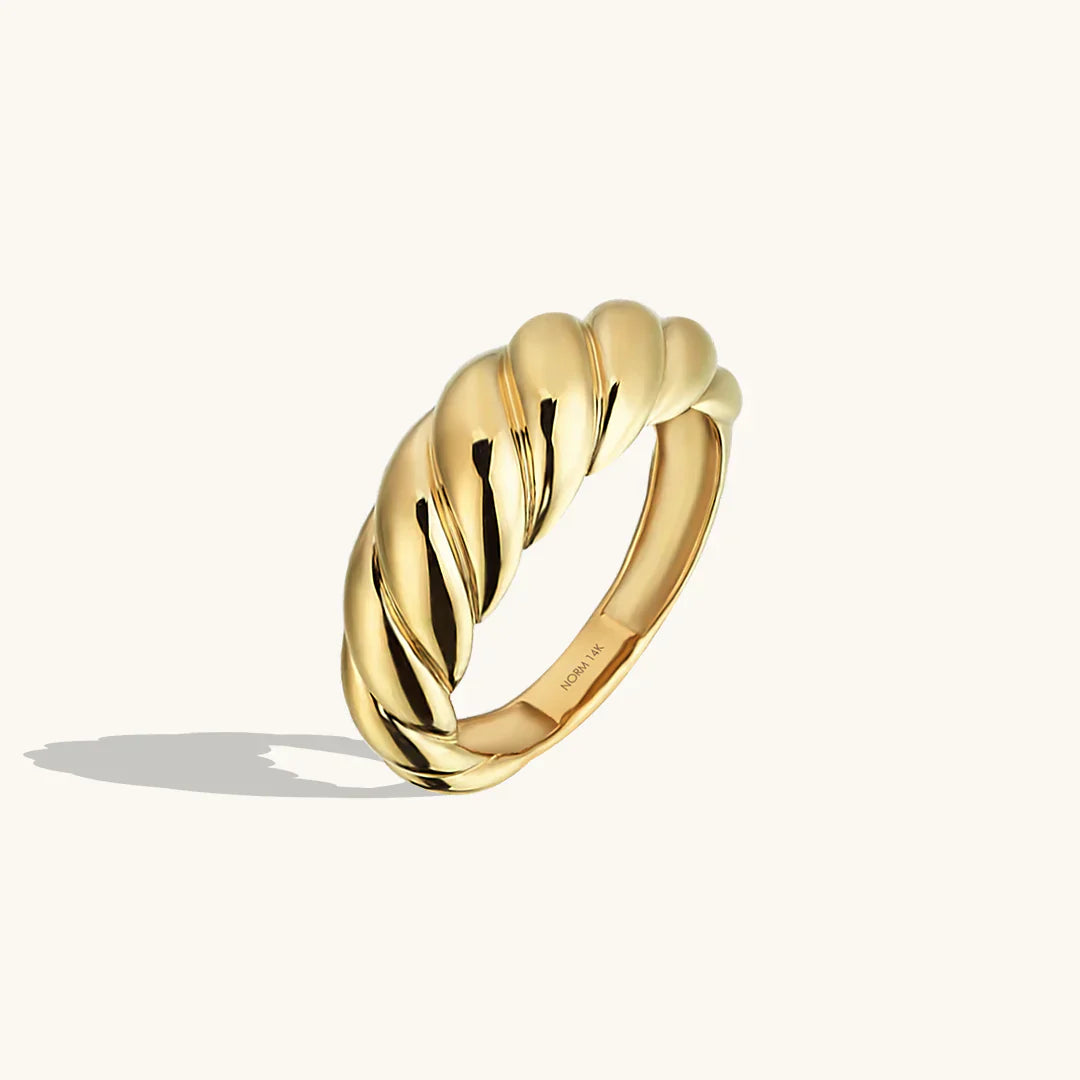 Bague croissant en or blanc