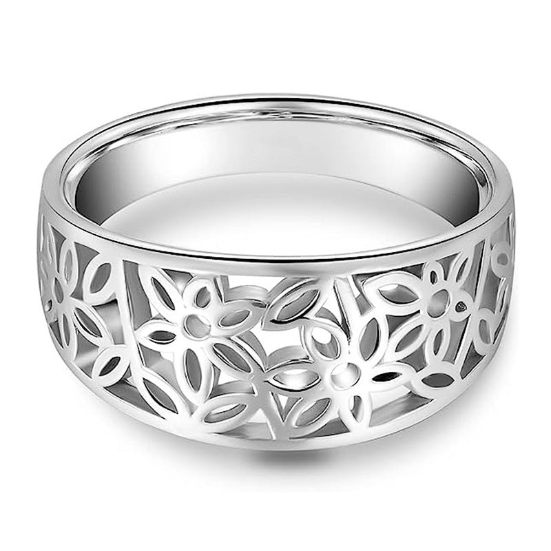 Bague Daria fleur délicate en or blanc
