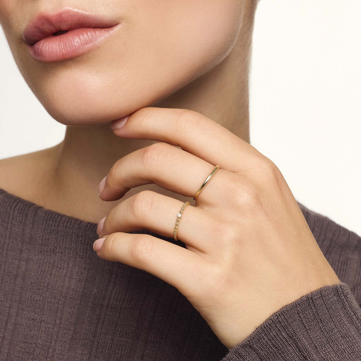 Bague dôme Slim en or