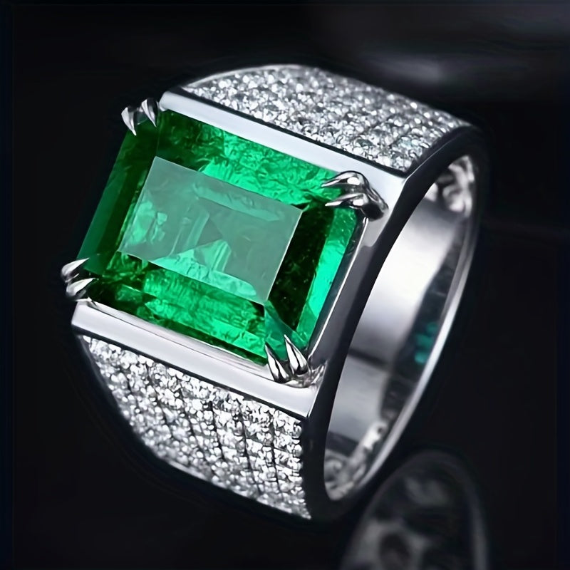 Bague Elsa avec émeraude et diamants en or