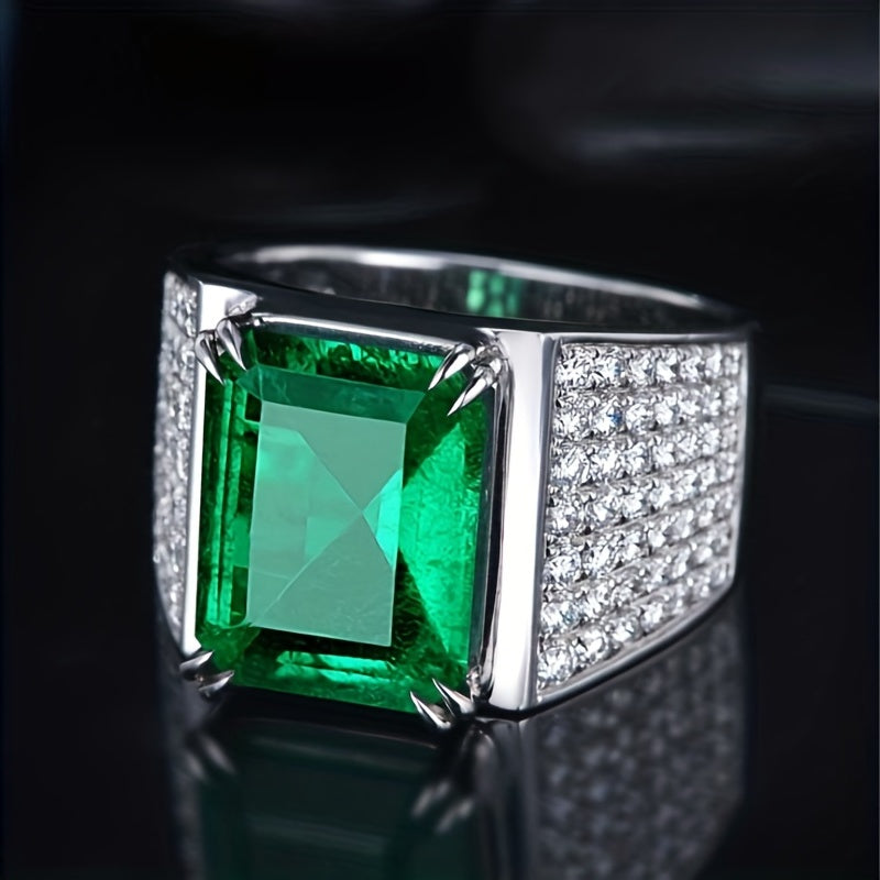 Bague Elsa avec émeraude et diamants en or