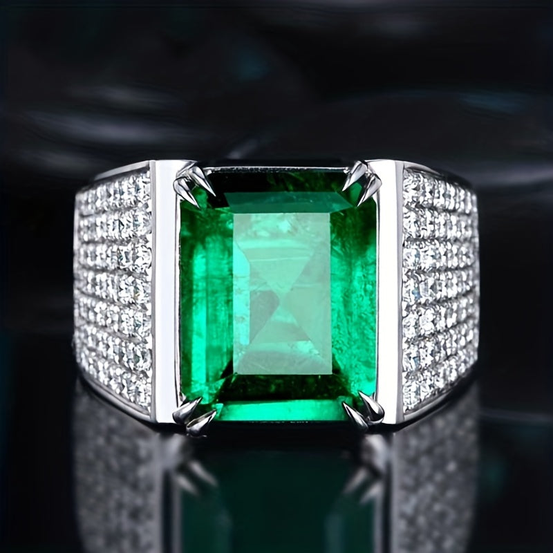 Bague Elsa avec émeraude et diamants en or