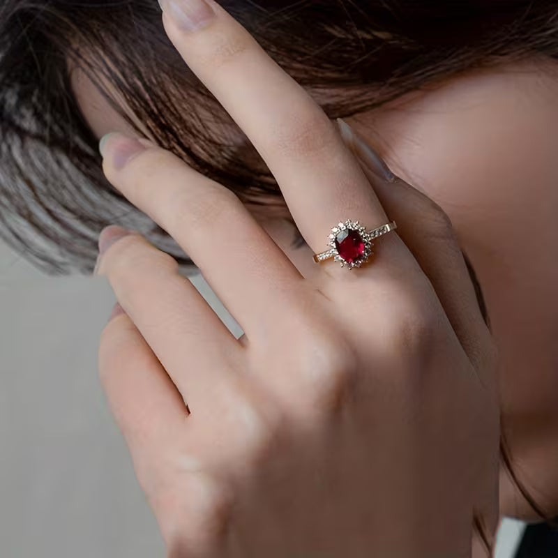 Bague Empereur rouge en or