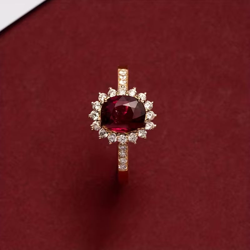 Bague Empereur rouge en or