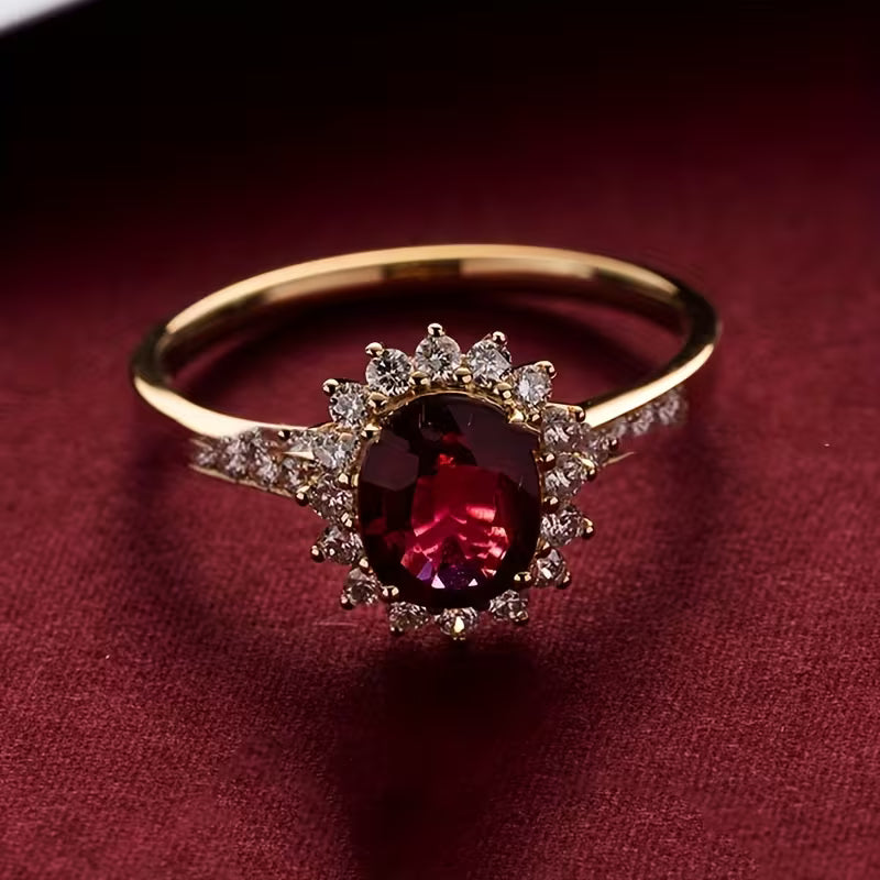 Bague Empereur rouge en or