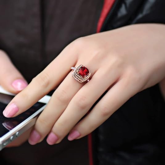 Bague Énonciation rubis auréole en or rose