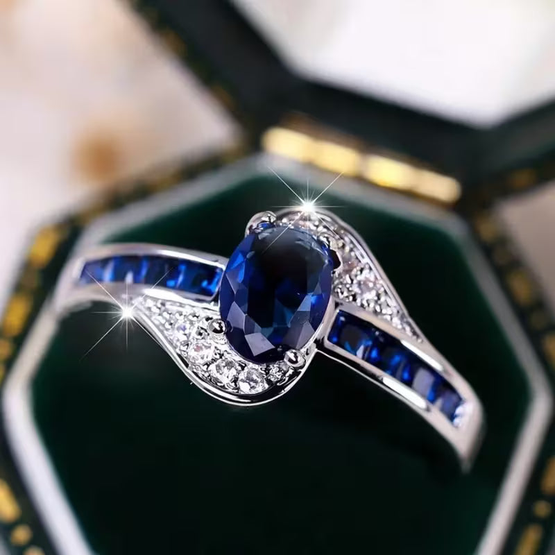 Bague flow en saphir en or blanc