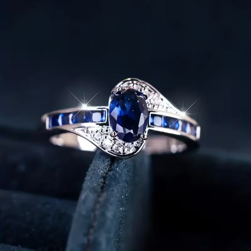 Bague flow en saphir en or blanc