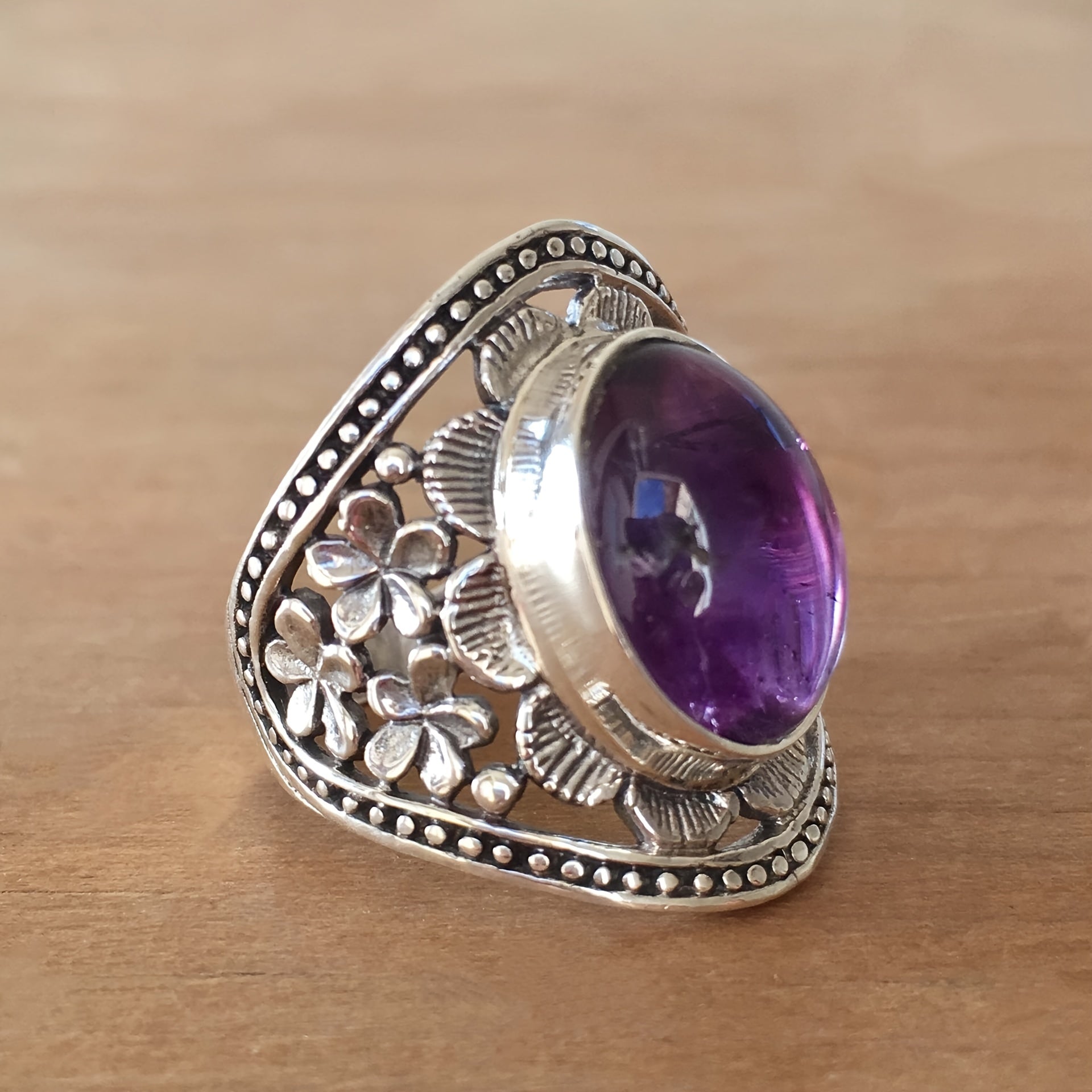 Bague Hyda en Agate & Améthyste