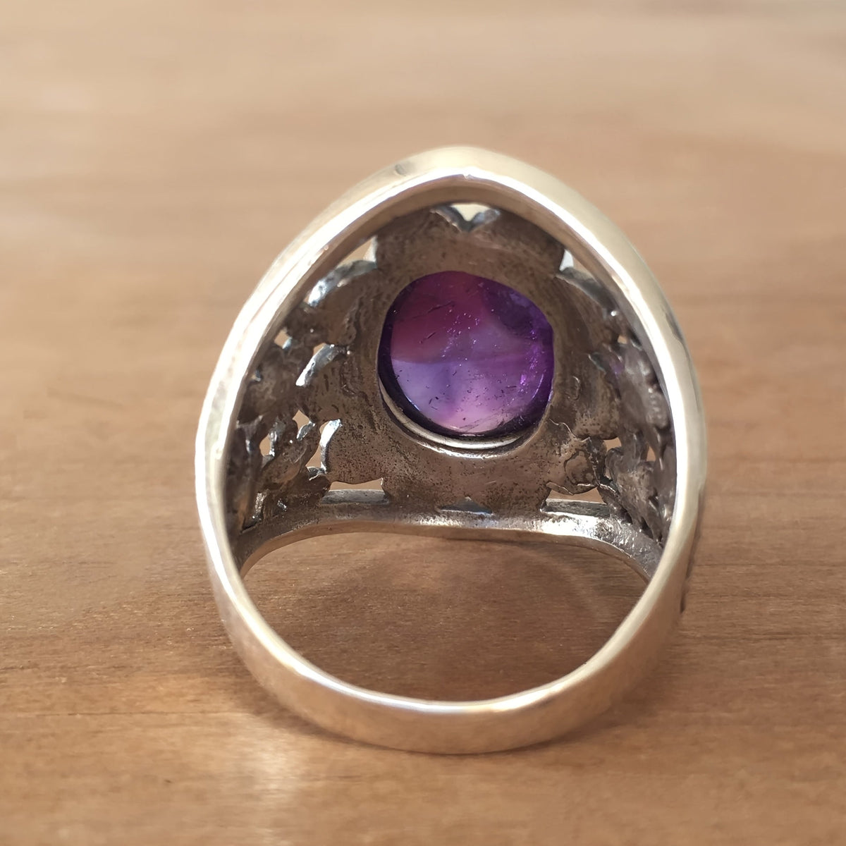 Bague Hyda en Agate & améthyste en or