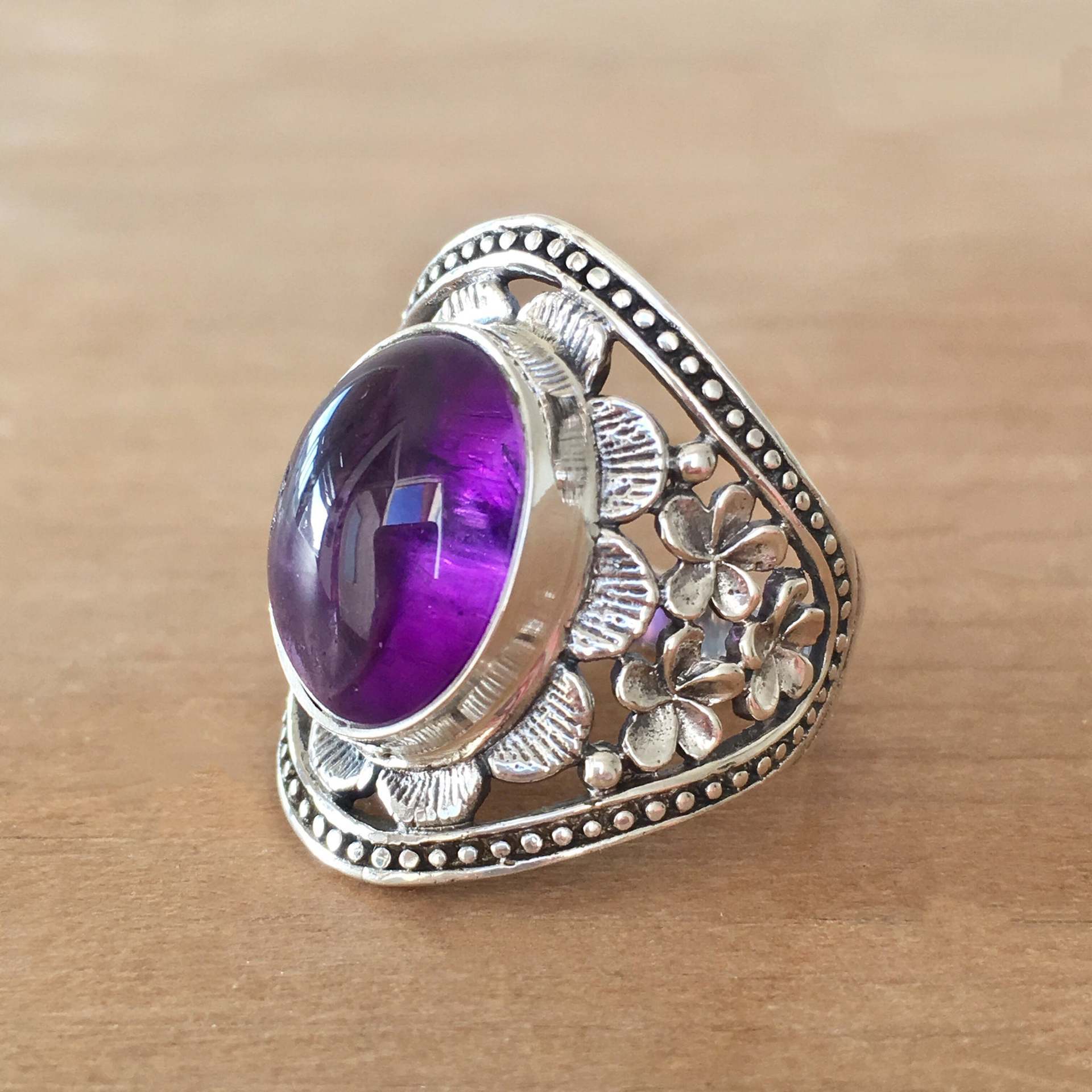 Bague Hyda en Agate & Améthyste
