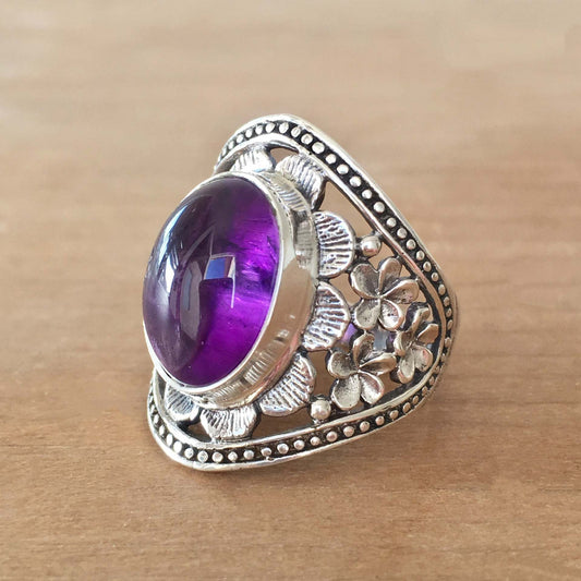 Bague Hyda en Agate & Améthyste