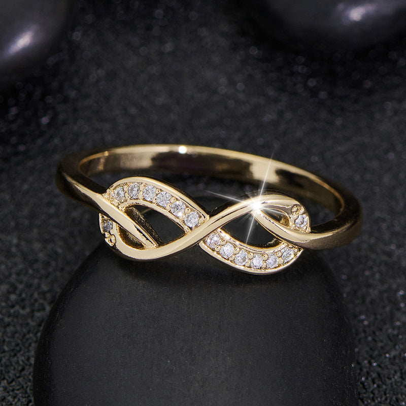 Bague infini en cristal Lysette en or