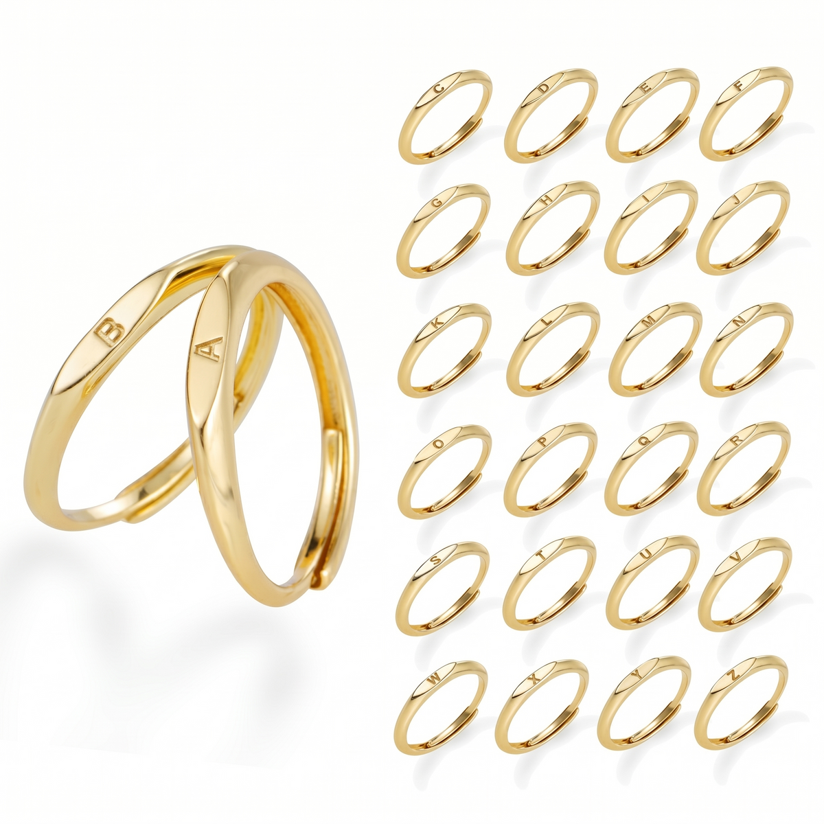 Bague lettre Elara en or
