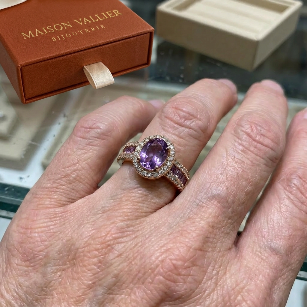 Bague Odélia violet Lumina en or rose