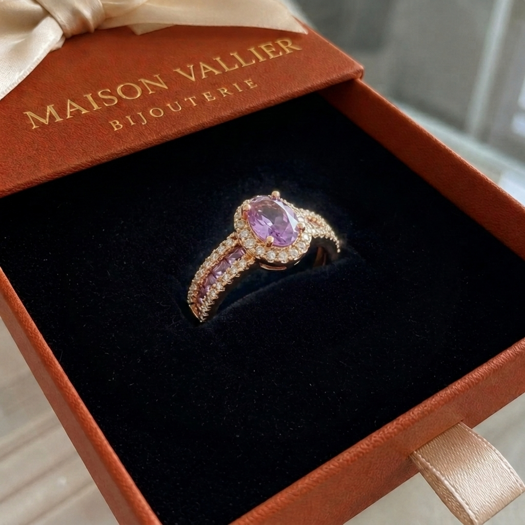 Bague Odélia violet Lumina en or rose