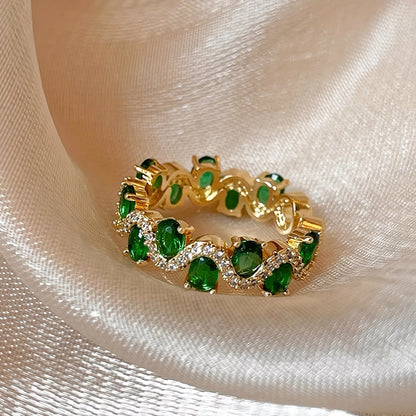 Bague Ouverte Émeraude Pétillante Calira | Or