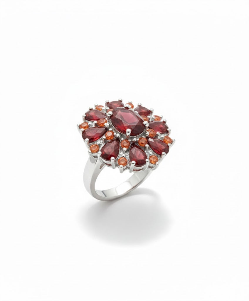 Bague pétale écarlate en or