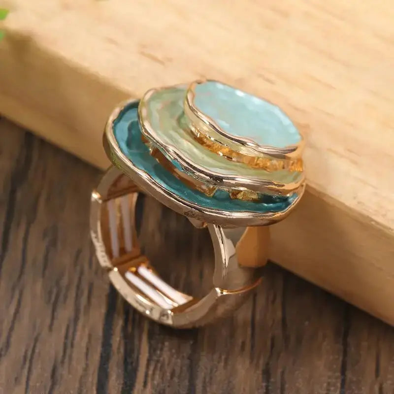 Bague rétro à 3 Niveaux en or