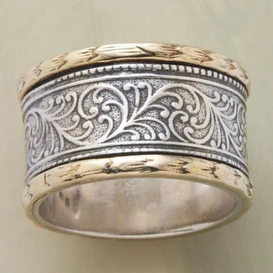 Bague Rétro en Or et Argent