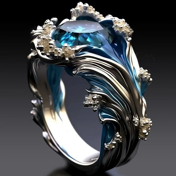 Bague Rhodus vintage vagues océaniques en or