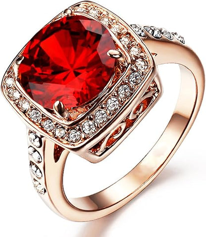 Bague Rubin avec couronne en or rose