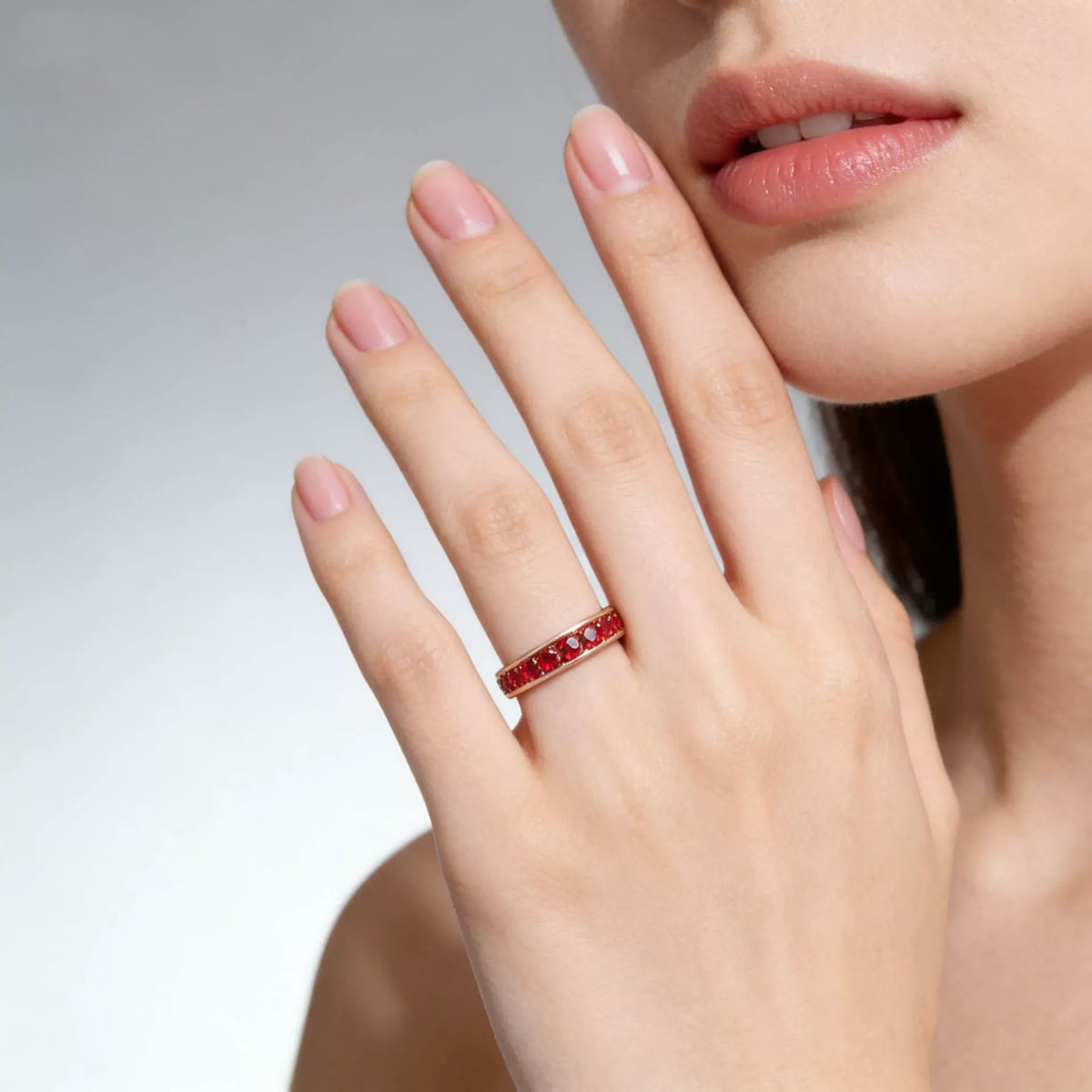 Bague rubis de la Série éternelle en or blanc