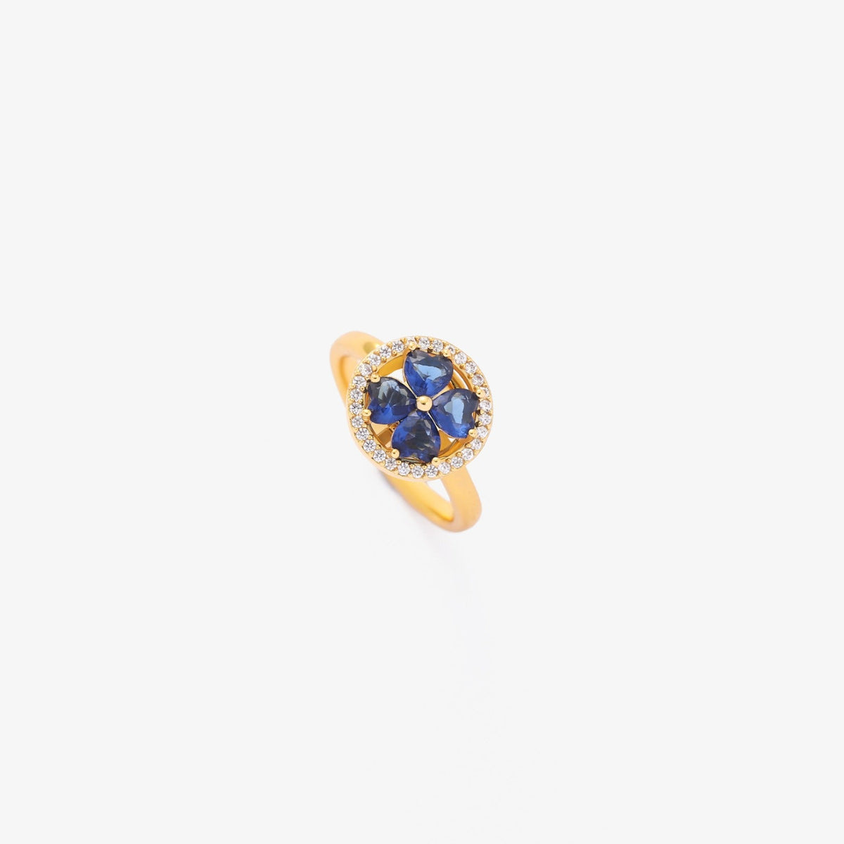 Bague tourbillon cœurs en saphir en or