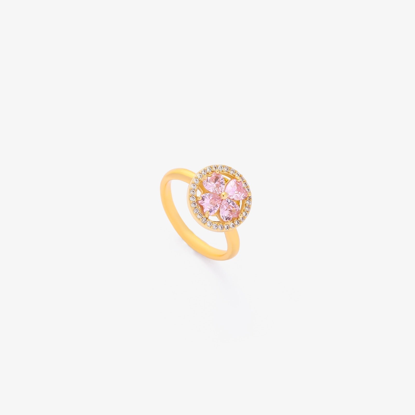Bague Tournante en Forme de Cœur Rose | Or