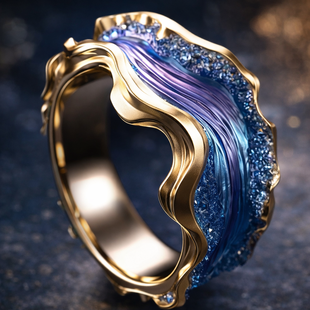 Bague vintage océan en or