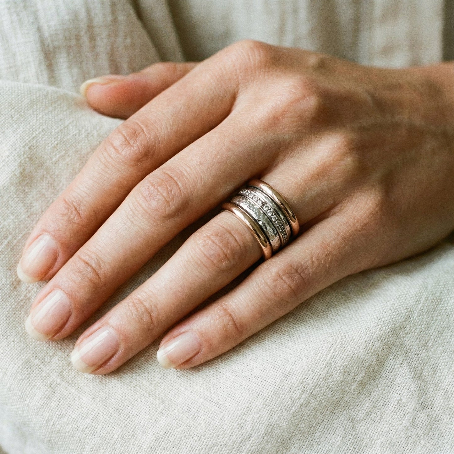 Bague Vintage Dorée en Couches