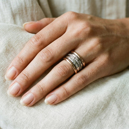 Bague Vintage Dorée en Couches