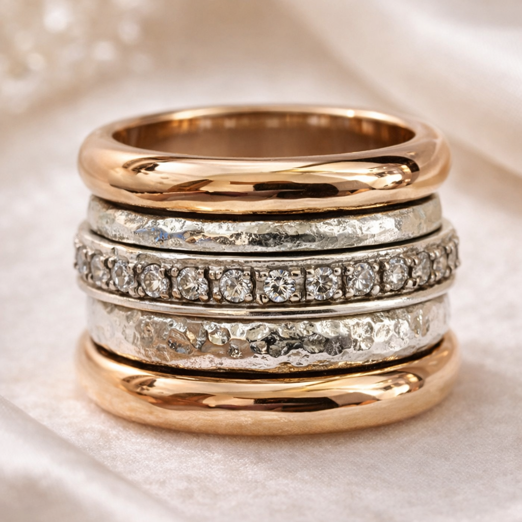 Bague vintage en couches en or