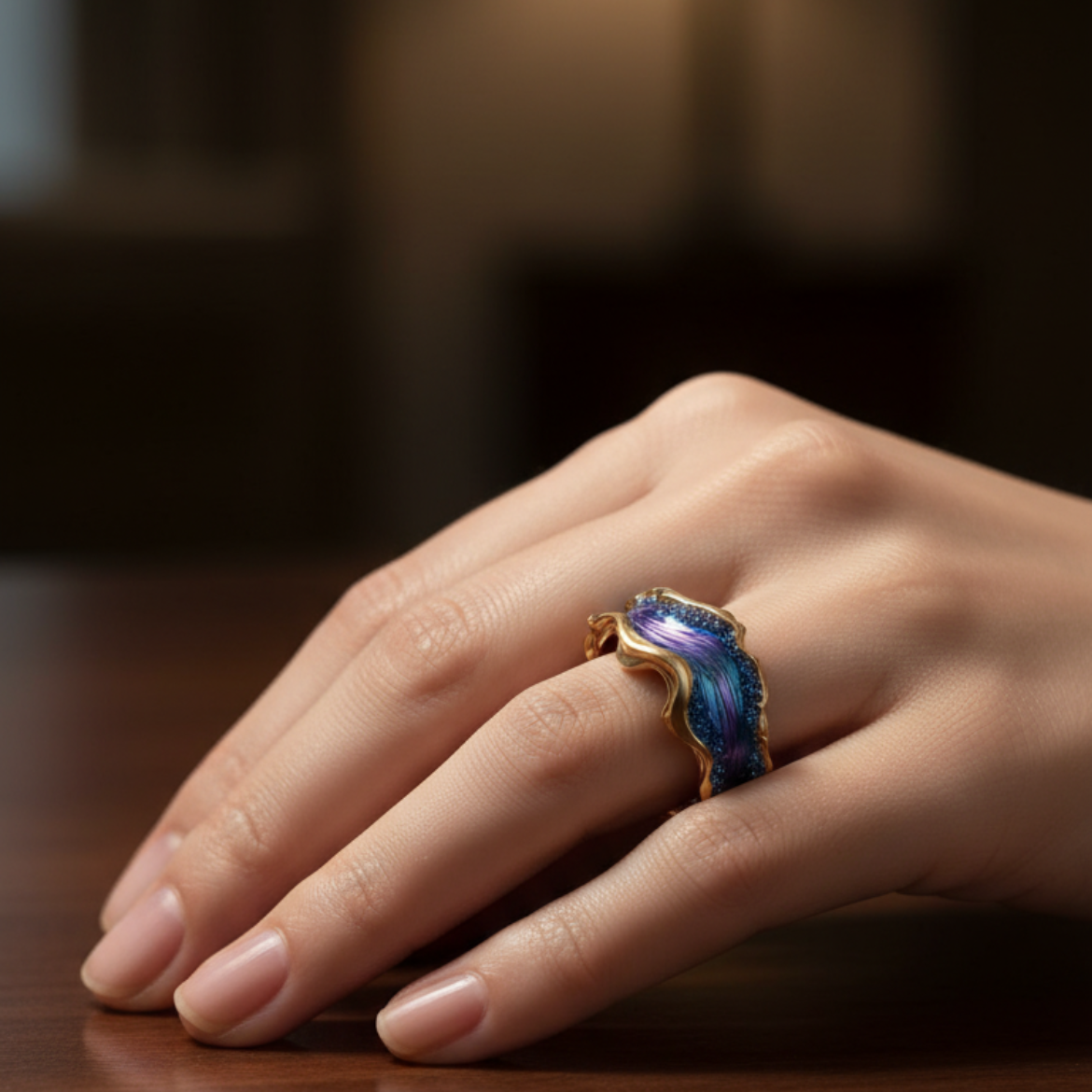 Bague Vintage Gold Océan