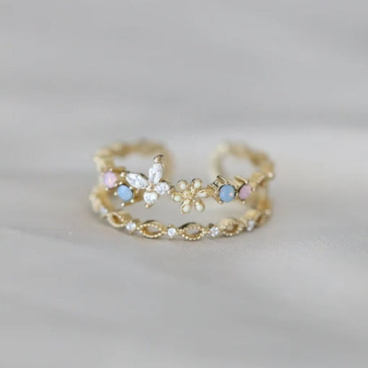 Bague Vintage avec Fleur en Or