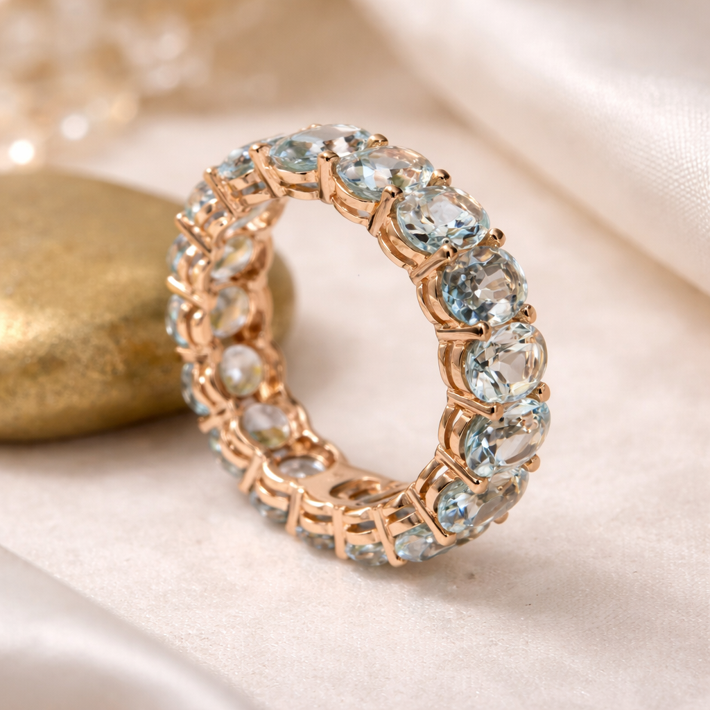 Bague vintage avec Verres bleus et intégrés en or