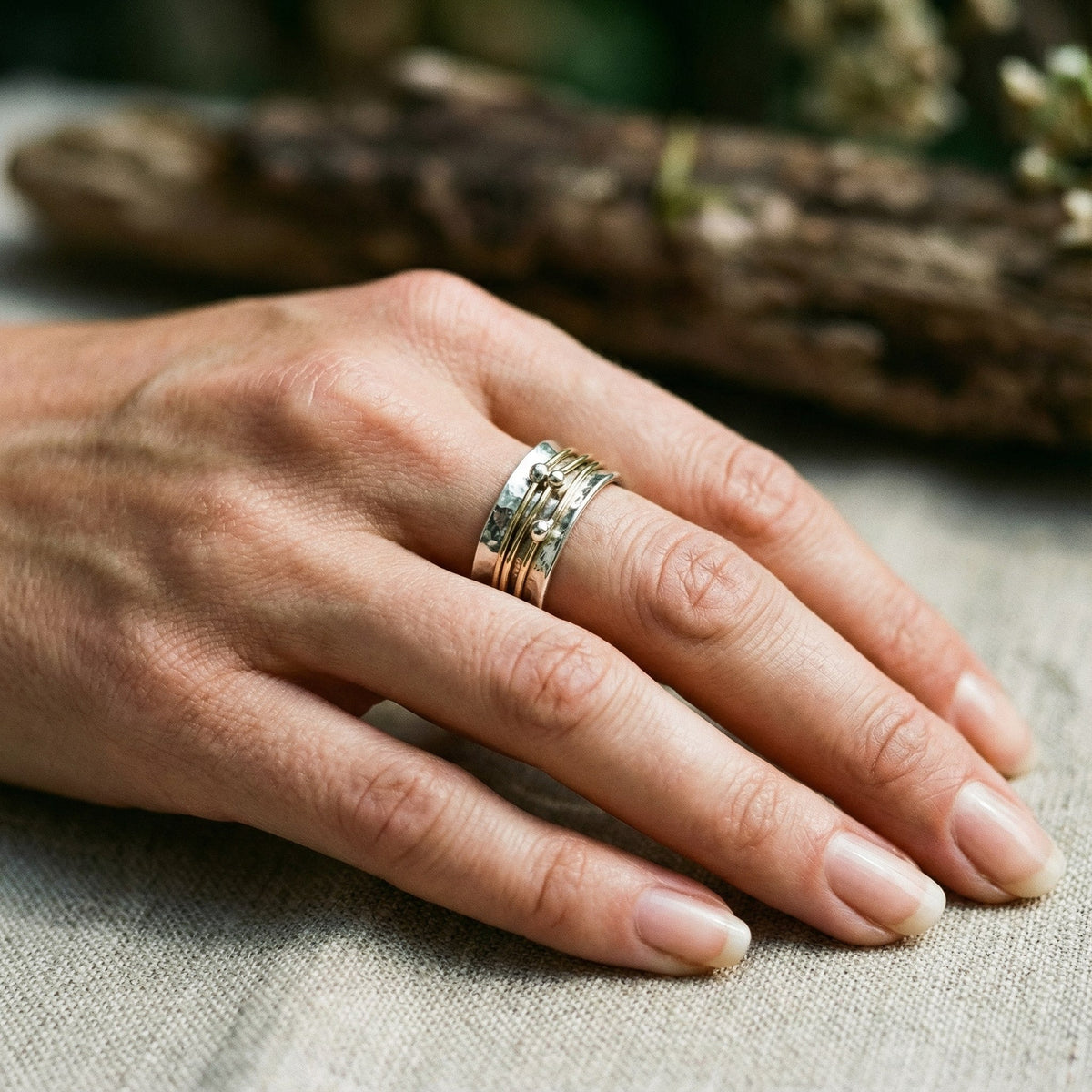 Bague vintage avec revêtement en or