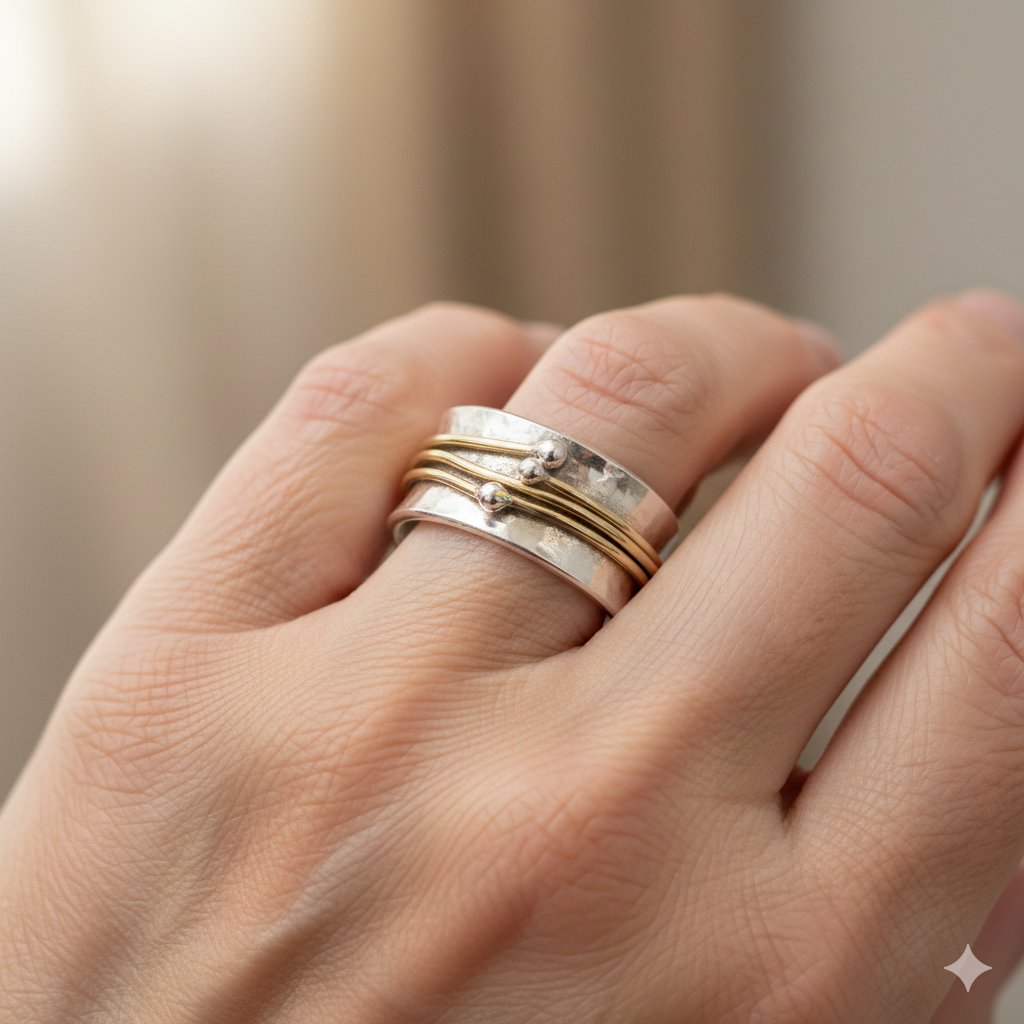 Bague vintage avec revêtement en or